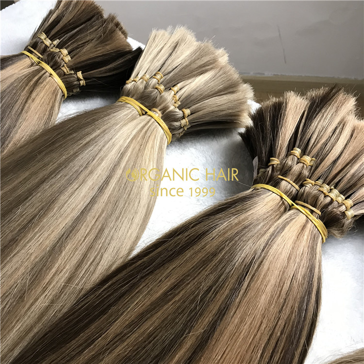 Human full cuticle hair bulk hair extensions on sale X 176